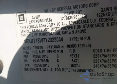 2000 GMC Jimmy Sle из США, поврежденный, VIN 1GKDT13W7Y2323044